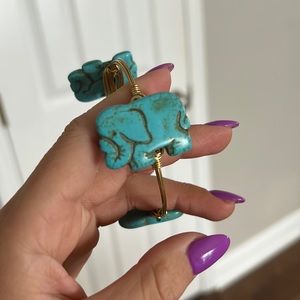 Bourbon and Boweties Flat Turquoise Elephant